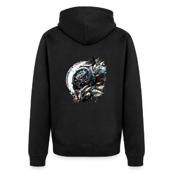 New Sport Chronograph for the collector of watches - Unisex Premium Organic Zip Hoodie - black - Back - Nico (187cm)