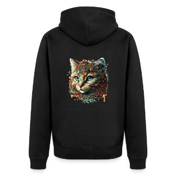 Tête de chat d’un jeune chaton en tant que bébé chat - Veste à capuche bio Premium Unisexe - noir - Dos - Nico (187cm)