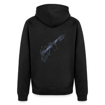 Rainbow guitariste coloré. Guitare électrique. - Veste à capuche bio Premium Unisexe - noir - Dos - Nico (187cm)