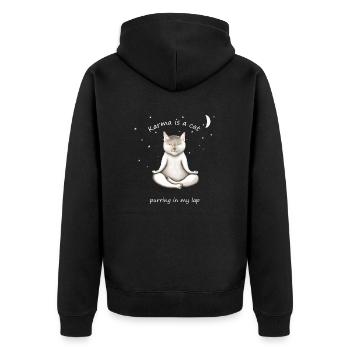 LE KARMA EST UN CHAT QUI RONRONNE SUR MES GENOUX - Veste à capuche bio Premium Unisexe - noir - Dos - Nico (187cm)