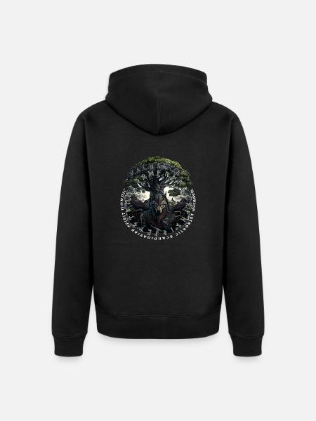 Vikings Valhalla Wolf Odins - Veste à capuche bio Premium Unisexe - noir