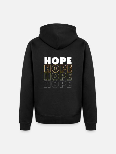 Hope - Unisex Premium Bio Zip Hoodie - Schwarz