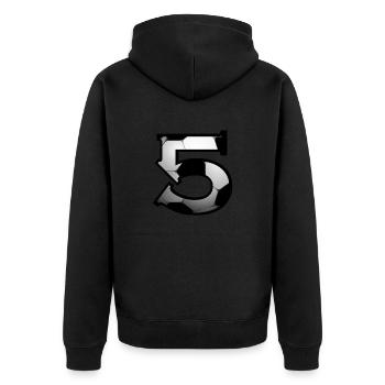Fußball Soccer - Unisex Premium Organic Zip Hoodie - black - Back - Nico (187cm)