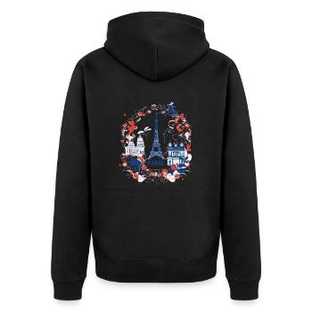 PARIS capitale - Veste à capuche bio Premium Unisexe - noir - Dos - Nico (187cm)