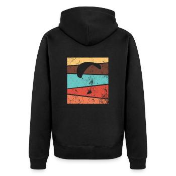 Parachute Retro Parachute Jumping - Unisex Premium Organic Zip Hoodie - black - Back - Nico (187cm)