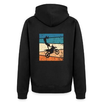 Motocross Retro Moto Vintage - Veste à capuche bio Premium Unisexe - noir - Dos - Nico (187cm)