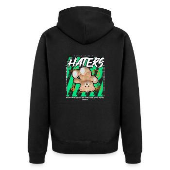 Bearstreet - Unisex Premium Bio Zip Hoodie - Schwarz - Hinten - Nico (187cm)