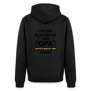 Handwerker Handyman Handwerk Werkzeug Baustelle - Unisex Premium Bio Zip Hoodie - Schwarz - Hinten - Nico (187cm)