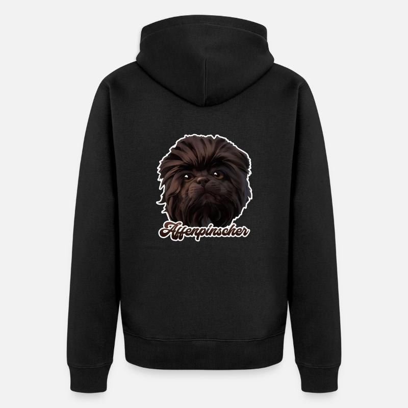 Affenpinscher - Veste à capuche bio Premium Unisexe - noir