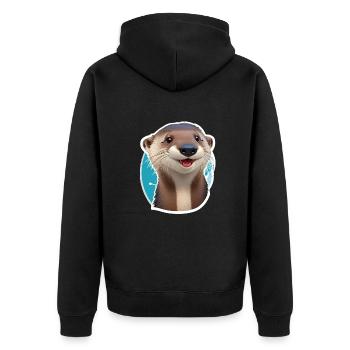 Loutre mignonne - Veste à capuche bio Premium Unisexe - noir - Dos - Nico (187cm)