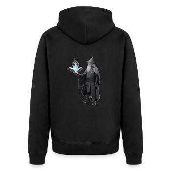 Magician - Unisex Premium Organic Zip Hoodie - black - Back - Nico (187cm)