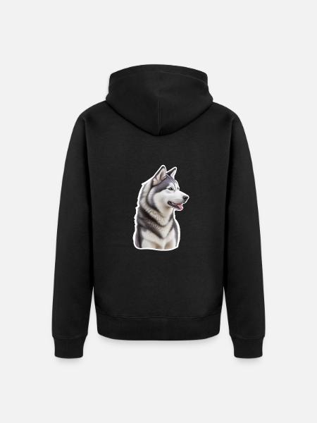 Husky - Unisex Premium Organic Zip Hoodie - black