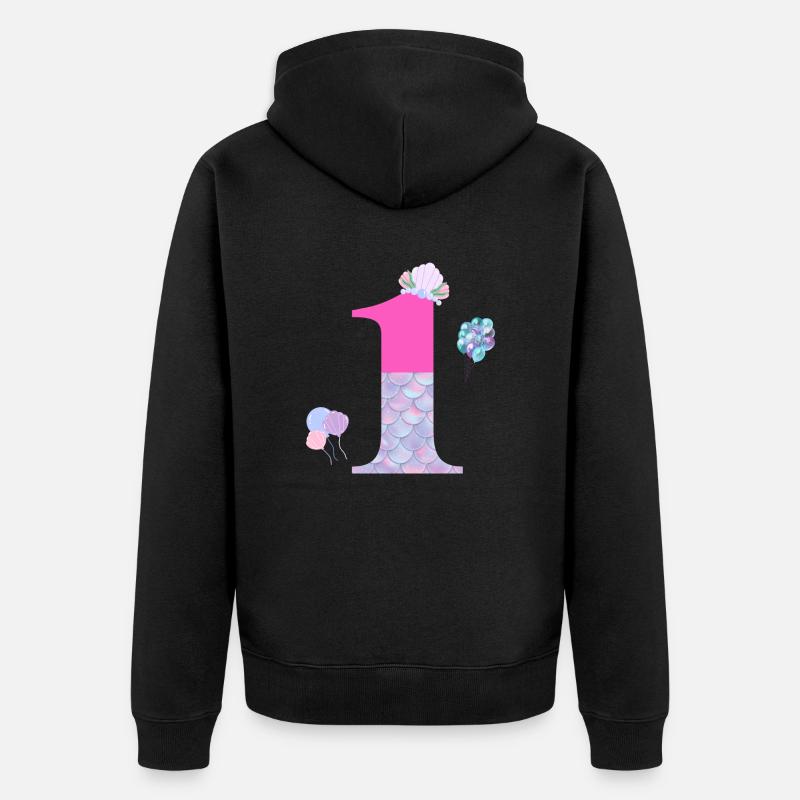 1e anniversaire sirène - Veste à capuche bio Premium Unisexe - noir