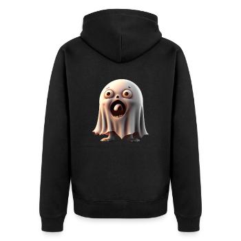 Joyeux Halloween mignon fantôme langue effrayante drôle - Veste à capuche bio Premium Unisexe - noir - Dos - Nico (187cm)