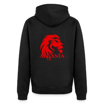 Albania Löwe - Unisex Premium Bio Zip Hoodie - Schwarz - Hinten - Nico (187cm)