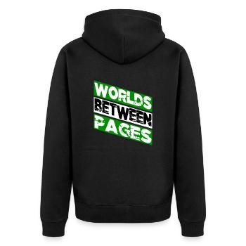 reading habits birthday present idea stress relief - Unisex Premium Organic Zip Hoodie - black - Back - Nico (187cm)