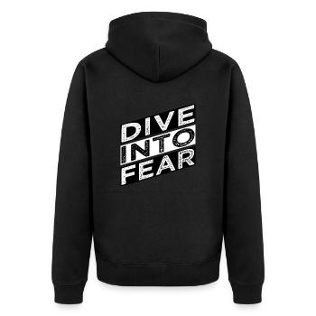Blague Saut à l’élastique Excitation Blagues dictons - Veste à capuche bio Premium Unisexe - noir - Dos - Nico (187cm)