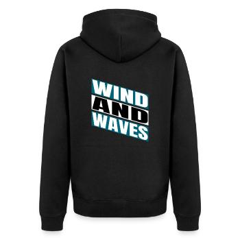 Présent Humour Liberté Mode de vie Vent et Vagues - Veste à capuche bio Premium Unisexe - noir - Dos - Nico (187cm)