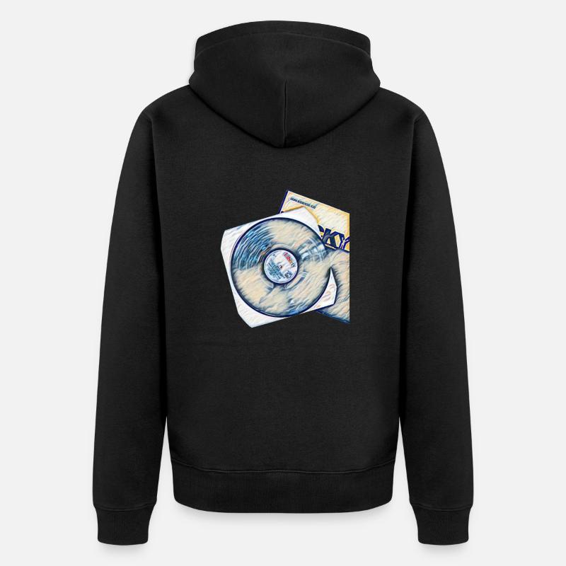 Disque vinyle avec pochette - Veste à capuche bio Premium Unisexe - noir