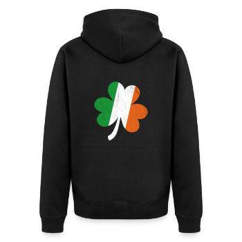 Shamrock drapeau irlandais - Veste à capuche bio Premium Unisexe - noir - Dos - Nico (187cm)