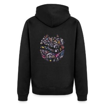 Music makes it all better - Unisex Premium Bio Zip Hoodie - Schwarz - Hinten - Nico (187cm)