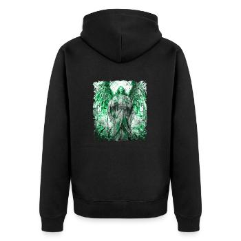 jesus bibel christliche religion christliches kreuz christlich - Unisex Premium Bio Zip Hoodie - Schwarz - Hinten - Nico (187cm)
