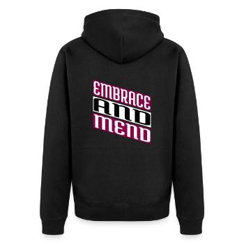 spiritual healing gift emotional healing - Unisex Premium Organic Zip Hoodie - black - Back - Nico (187cm)