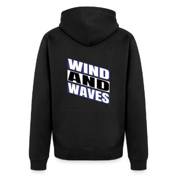 freedom liberation joke windsurfing present fun - Unisex Premium Bio Zip Hoodie - Schwarz - Hinten - Nico (187cm)