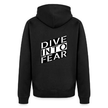 courage quotes facing fears daring spirit - Unisex Premium Organic Zip Hoodie - black - Back - Nico (187cm)