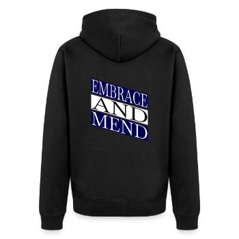 relations de soutien, réseau de soutien présent - Veste à capuche bio Premium Unisexe - noir - Dos - Nico (187cm)