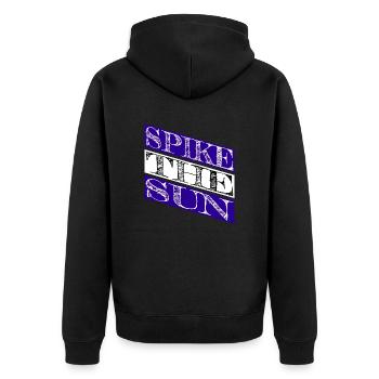 sayings beach volleyball matches - Unisex Premium Bio Zip Hoodie - Schwarz - Hinten - Nico (187cm)