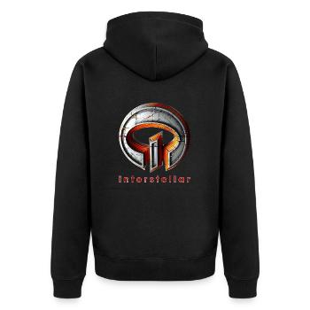 interstellar symbol design von 74elements - Unisex Premium Bio Zip Hoodie - Schwarz - Hinten - Nico (187cm)