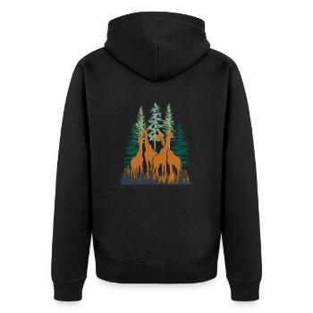 Girafes parmi les arbres - Veste à capuche bio Premium Unisexe - noir - Dos - Nico (187cm)