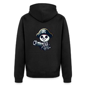 Piratenschädel - Skelett Schatz - Unisex Premium Bio Zip Hoodie - Schwarz - Hinten - Nico (187cm)