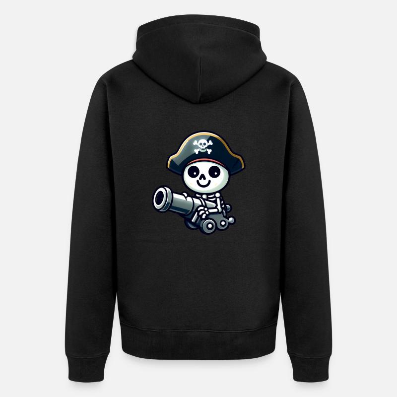 Crâne Pirate - Trésor Squelette - Veste à capuche bio Premium Unisexe - noir