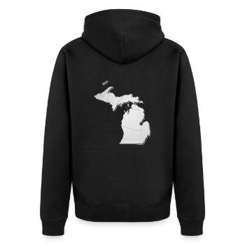 Michigan (United States) | real volleyball | Map - Unisex Premium Organic Zip Hoodie - black - Back - Nico (187cm)