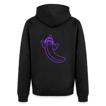 Lustige DJ Party Banane Obst Musik Spaß Gesicht - Unisex Premium Bio Zip Hoodie - Schwarz - Hinten - Nico (187cm)