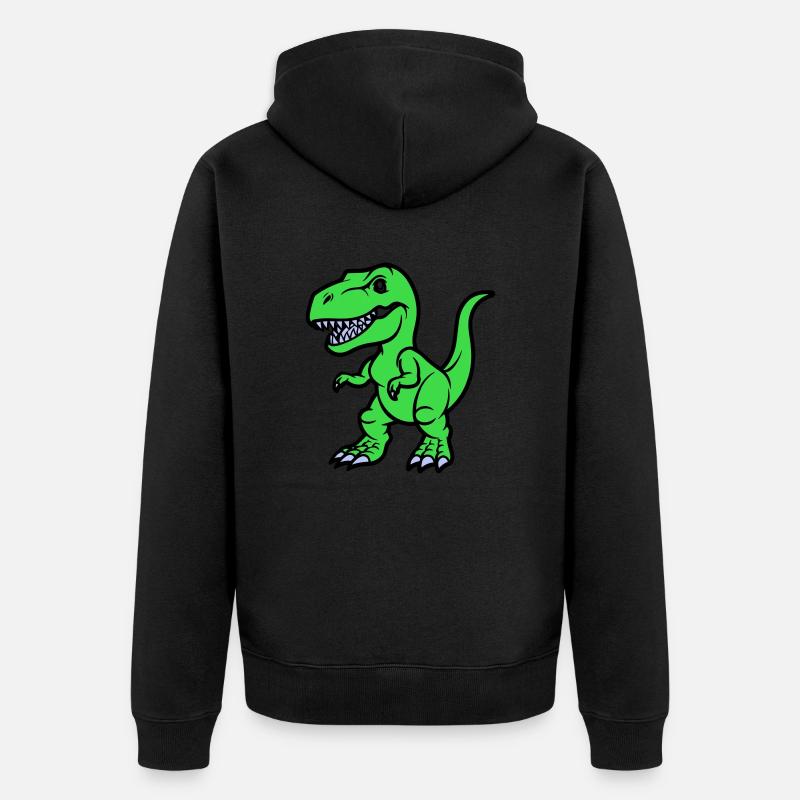 T Rex Comic - Unisex Premium Bio Zip Hoodie - Schwarz