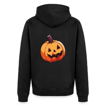 citrouille bande dessinée drôle - Veste à capuche bio Premium Unisexe - noir - Dos - Nico (187cm)