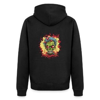 zombie - Unisex Premium Bio Zip Hoodie - Schwarz - Hinten - Nico (187cm)