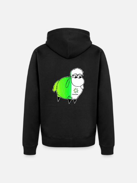 Wolly Sheepling Ladebalken-Schaf Gaming - Unisex Premium Bio Zip Hoodie - Schwarz