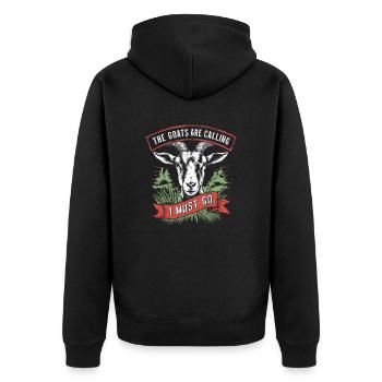 The goats are calling, I have to go - Unisex Premium Organic Zip Hoodie - black - Back - Nico (187cm)