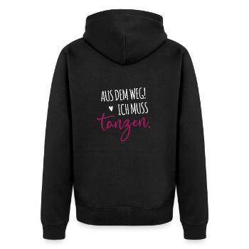 Aus dem Weg! - Unisex Premium Bio Zip Hoodie - Schwarz - Hinten - Nico (187cm)