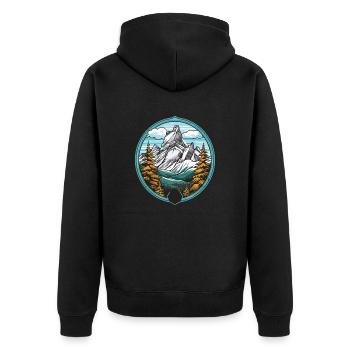 berge - Unisex Premium Bio Zip Hoodie - Schwarz - Hinten - Nico (187cm)