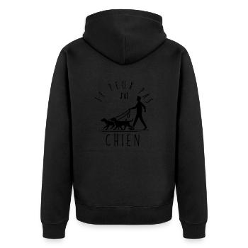 I can't, I have a dog - Unisex Premium Organic Zip Hoodie - black - Back - Nico (187cm)