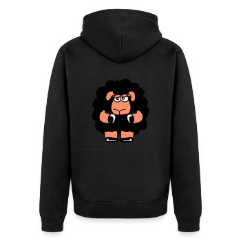 Mouton noir Triste Incertain Fatigué Drôle Mignon - Veste à capuche bio Premium Unisexe - noir - Dos - Nico (187cm)