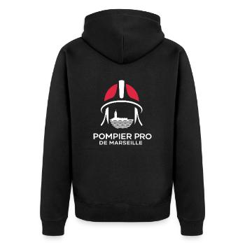 Pompier Pro de Marseille - Veste à capuche bio Premium Unisexe - noir - Dos - Nico (187cm)