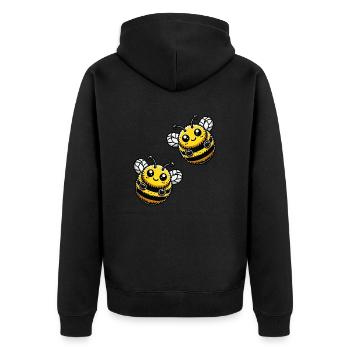 Bumblebee Bee 2 - Unisex Premium Organic Zip Hoodie - black - Back - Nico (187cm)