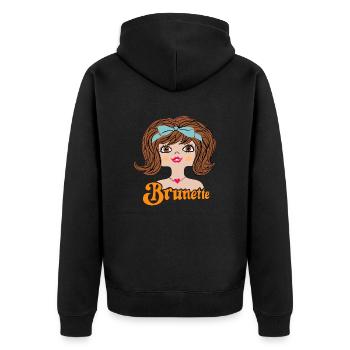 Brunette Rétro Vintage - Veste à capuche bio Premium Unisexe - noir - Dos - Nico (187cm)