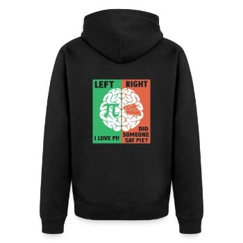 Le cerveau gauche aime Pi, le cerveau droit a envie de tarte - Veste à capuche bio Premium Unisexe - noir - Dos - Nico (187cm)